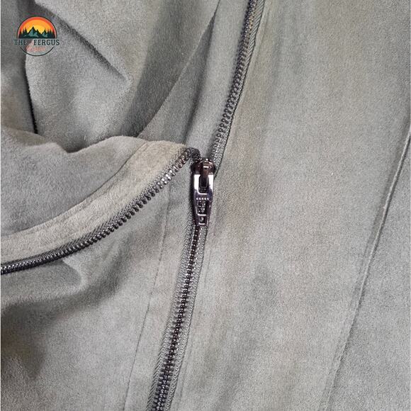 Moto Jacket Sage Green Faux Suede Asymmetrical Full-Zip BLANKNYC Women's Size XS - Picture 4 of 9